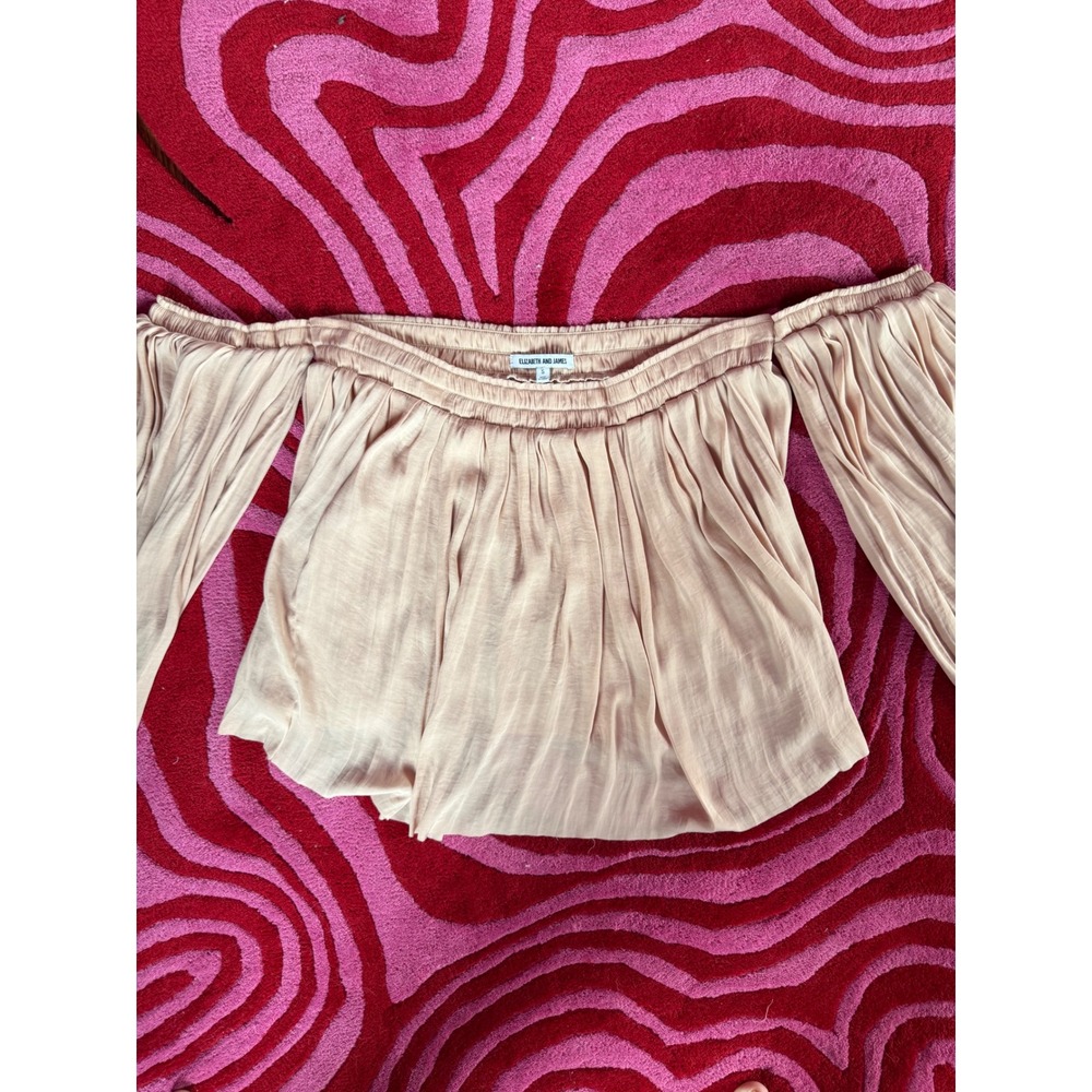 Elizabeth and James Emelyn Blush Pleated Off Shoulder Top S